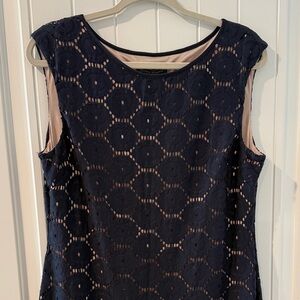 Jessica Howard Navy Lined Midi Dress